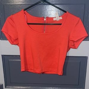 Zipper back crop top